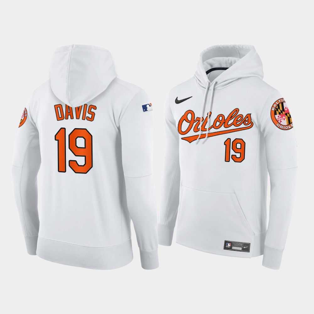 Men Baltimore Orioles 19 Davis white home hoodie 2021 MLB Nike Jerseys